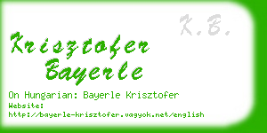 krisztofer bayerle business card